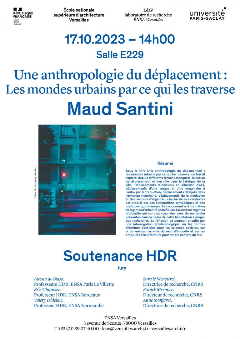 Soutenance HDR de Maud Santini - 17/10/2023
