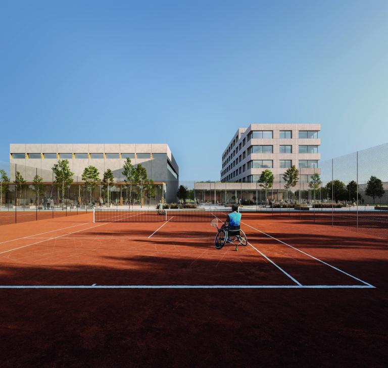 Centre Paralympique de Lettonie – Lauréat du concours pour la réalisation d’un complexe sportif paralympique à Riga : résidence sportive, stades avec tribunes, halle sportive, aménagement paysager. Architectes : LOCAL + RUUUME.