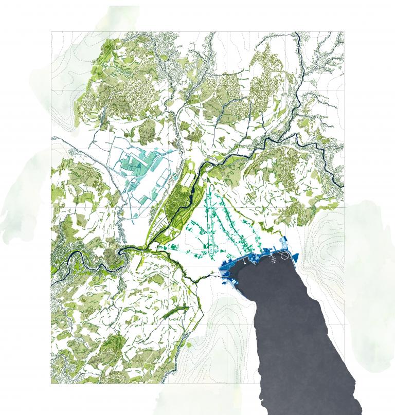 ANNECY 2050 Penser la ville pour de nouveaux climats Dialogue compétitif, plan guide  Equipe : l’AUC mandataire SML Cotraitant GRAN Studio / Ville Ouverte / Cité du Design / Une Fabrique de la Ville /IbiCity  Crédit : SML